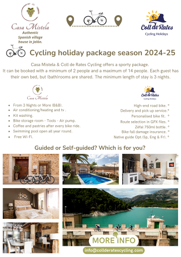 NEW Cycling holiday package season 2024-25